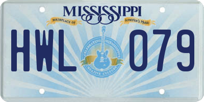 MS license plate HWL079