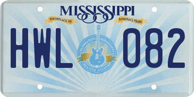 MS license plate HWL082