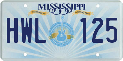 MS license plate HWL125