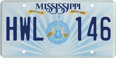 MS license plate HWL146