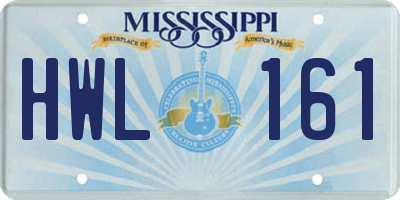 MS license plate HWL161