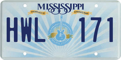 MS license plate HWL171