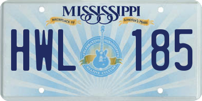 MS license plate HWL185