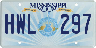 MS license plate HWL297