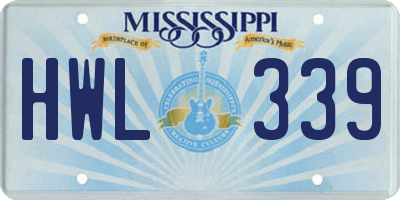 MS license plate HWL339