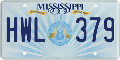 MS license plate HWL379