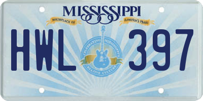 MS license plate HWL397