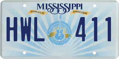 MS license plate HWL411