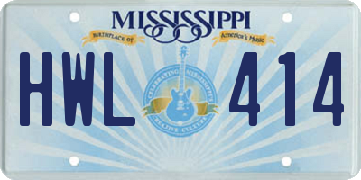 MS license plate HWL414
