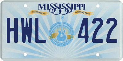 MS license plate HWL422