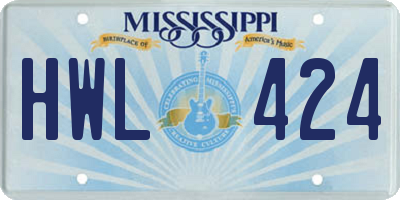 MS license plate HWL424