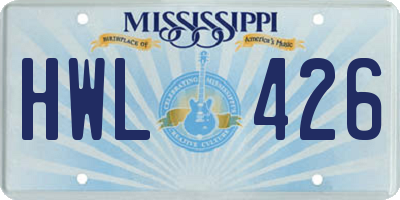 MS license plate HWL426