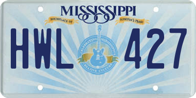 MS license plate HWL427
