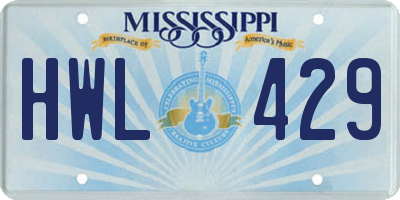 MS license plate HWL429
