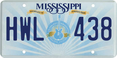 MS license plate HWL438