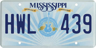 MS license plate HWL439