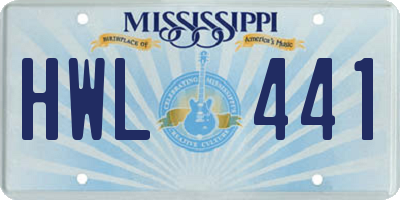 MS license plate HWL441