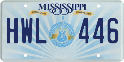 MS license plate HWL446