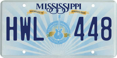 MS license plate HWL448