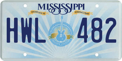 MS license plate HWL482