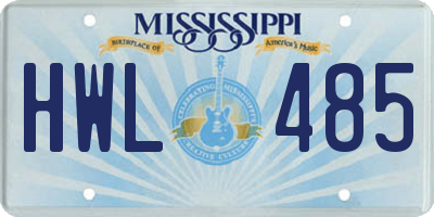 MS license plate HWL485