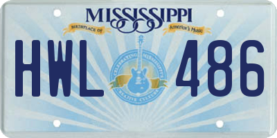 MS license plate HWL486