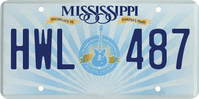 MS license plate HWL487