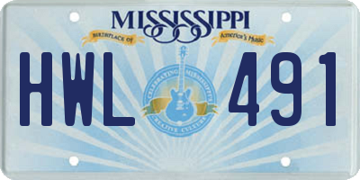 MS license plate HWL491