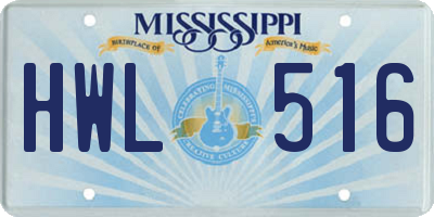 MS license plate HWL516