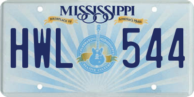 MS license plate HWL544