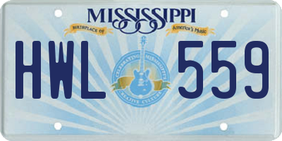 MS license plate HWL559