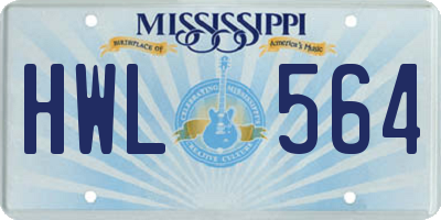 MS license plate HWL564