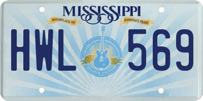 MS license plate HWL569