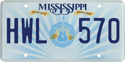 MS license plate HWL570