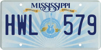 MS license plate HWL579