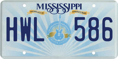 MS license plate HWL586