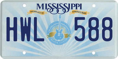 MS license plate HWL588