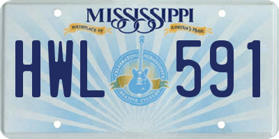 MS license plate HWL591