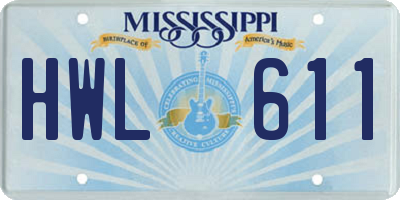 MS license plate HWL611