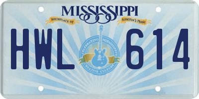 MS license plate HWL614