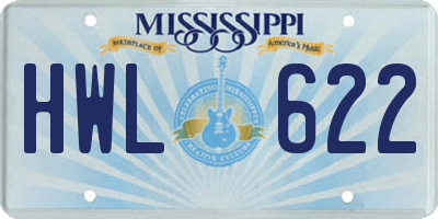 MS license plate HWL622