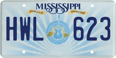 MS license plate HWL623