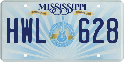 MS license plate HWL628