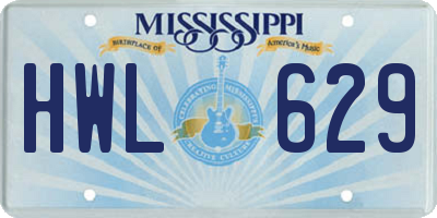 MS license plate HWL629
