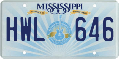 MS license plate HWL646