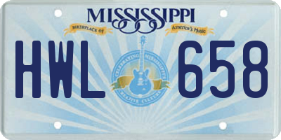 MS license plate HWL658