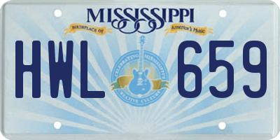 MS license plate HWL659