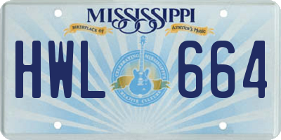MS license plate HWL664