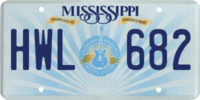 MS license plate HWL682