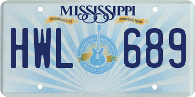 MS license plate HWL689